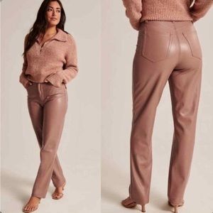 Abercrombie & Fitch curve love faux leather 90s straight ultra high rise pants